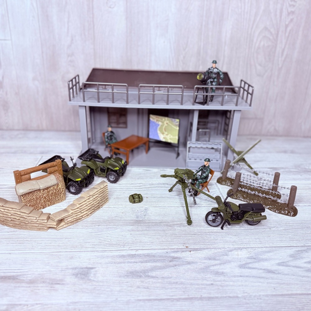 Vintage click n battle command post arm pretend play playset action figures toy